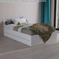 Кровать односпальная Квазар Белая с ящиками